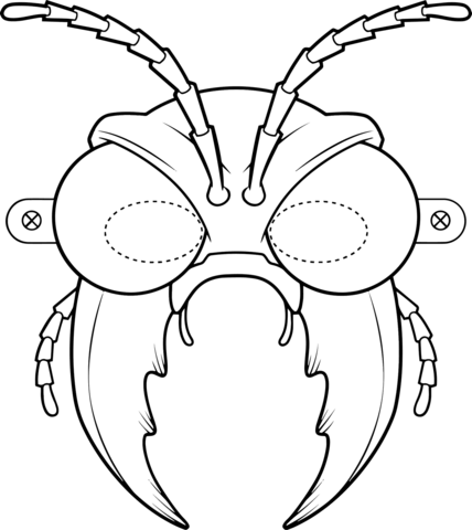 Tiger Beetle Mask Coloring Page